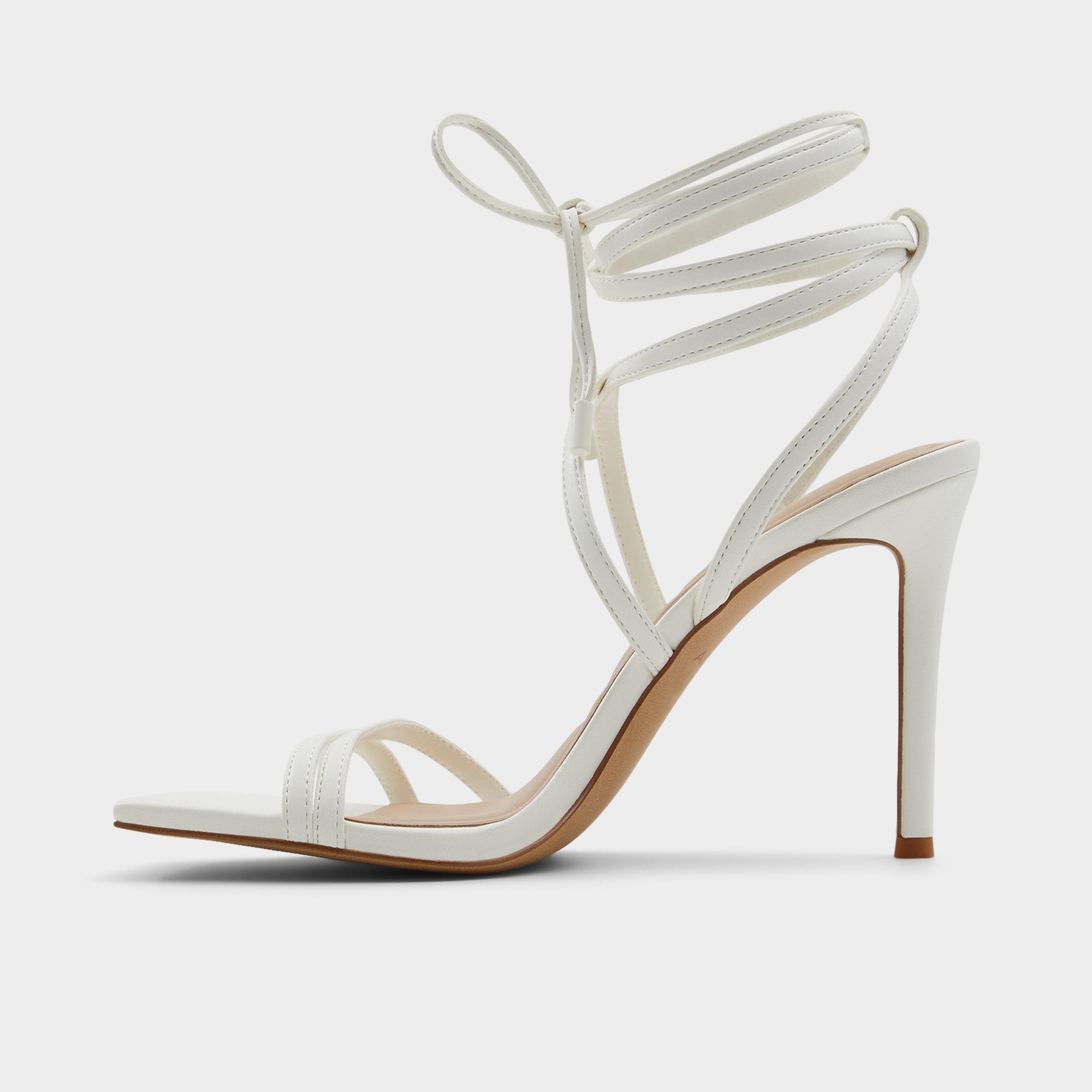 Aldo Phaedra in White - Strappy stiletto sandal, Stiletto heel