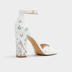 Aldo Enaegyn White Multi Women's Strappy sandals - Strappy heeled sandal, Block heel