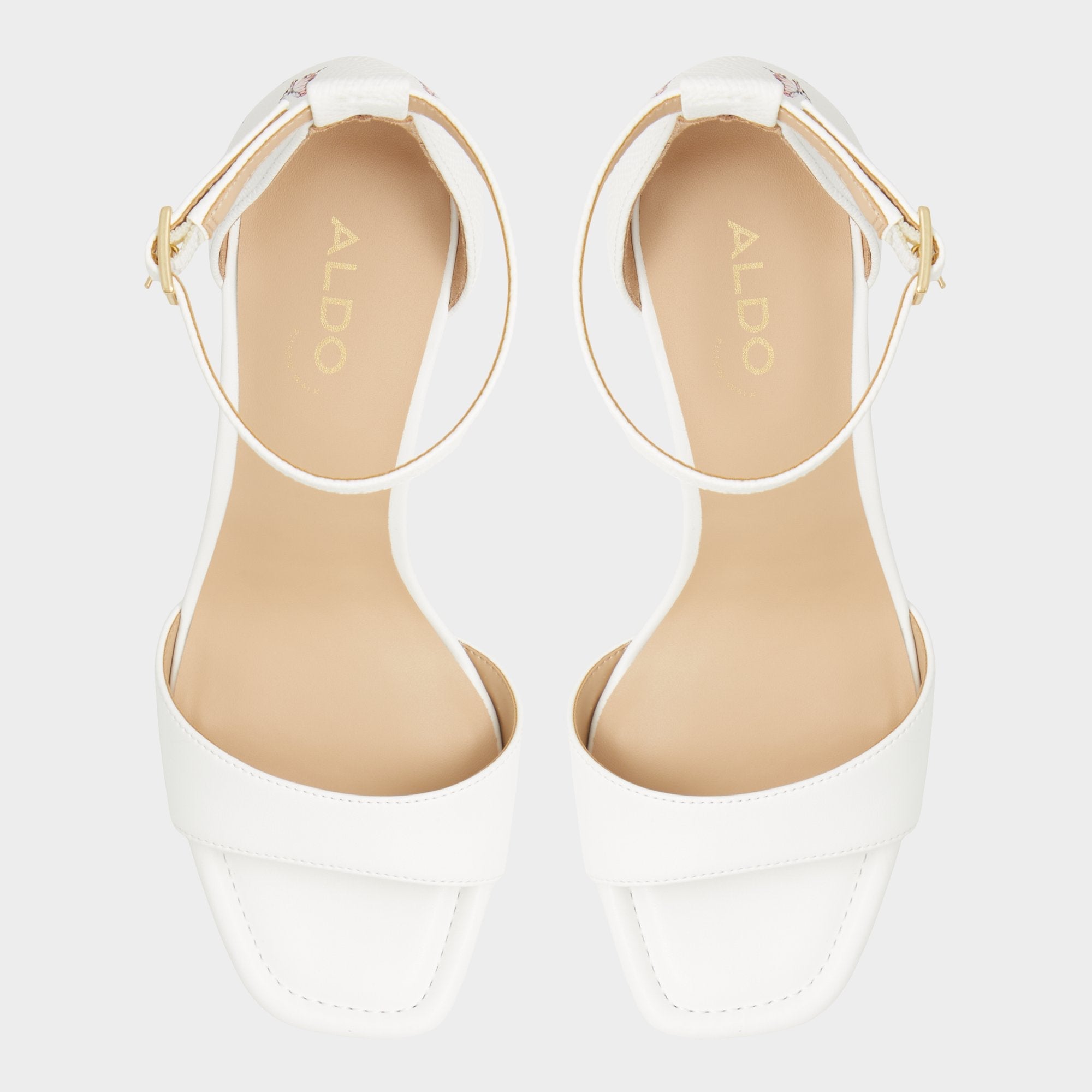 Aldo Enaegyn White Multi Women's Strappy sandals - Strappy heeled sandal, Block heel