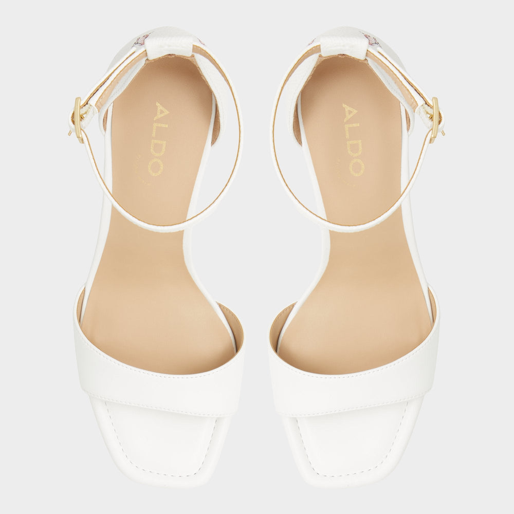 Aldo Enaegyn White Multi Women's Strappy sandals - Strappy heeled sandal, Block heel