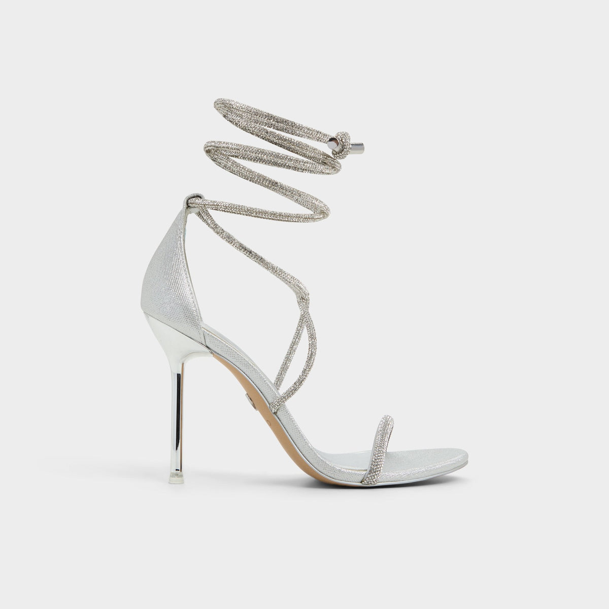 Aldo Caladonia Silver Women's Iridescent metallics - Strappy heeled sandal, Stiletto heel