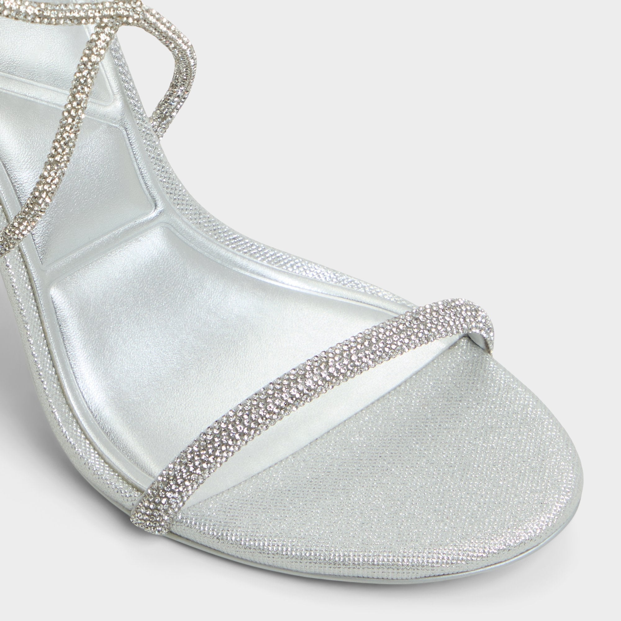 Aldo Caladonia Silver Women's Iridescent metallics - Strappy heeled sandal, Stiletto heel