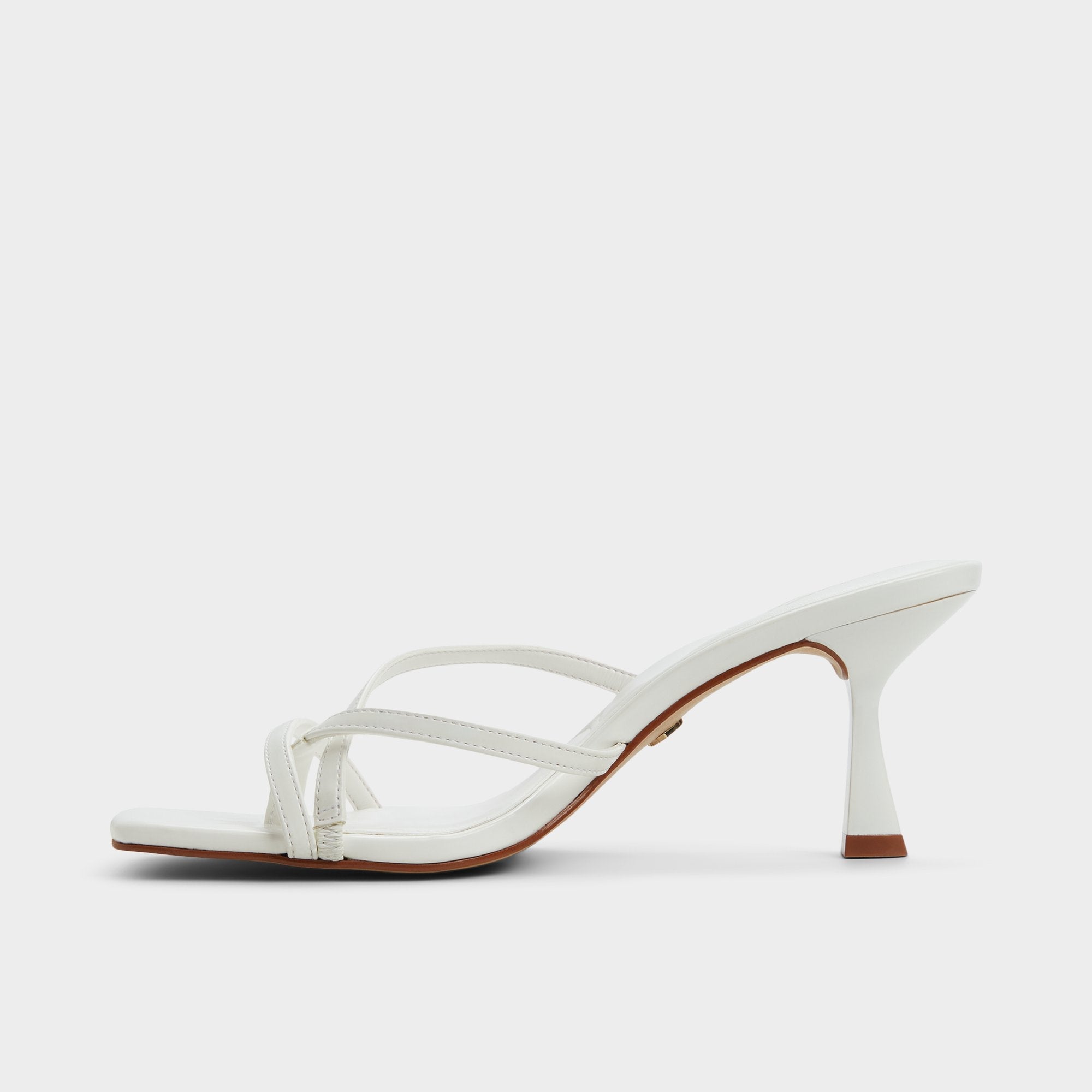 Aldo Calypsa White Women's Heeled mules - Strappy heeled sandal, Block heel
