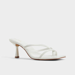 Aldo Calypsa White Women's Heeled mules - Strappy heeled sandal, Block heel