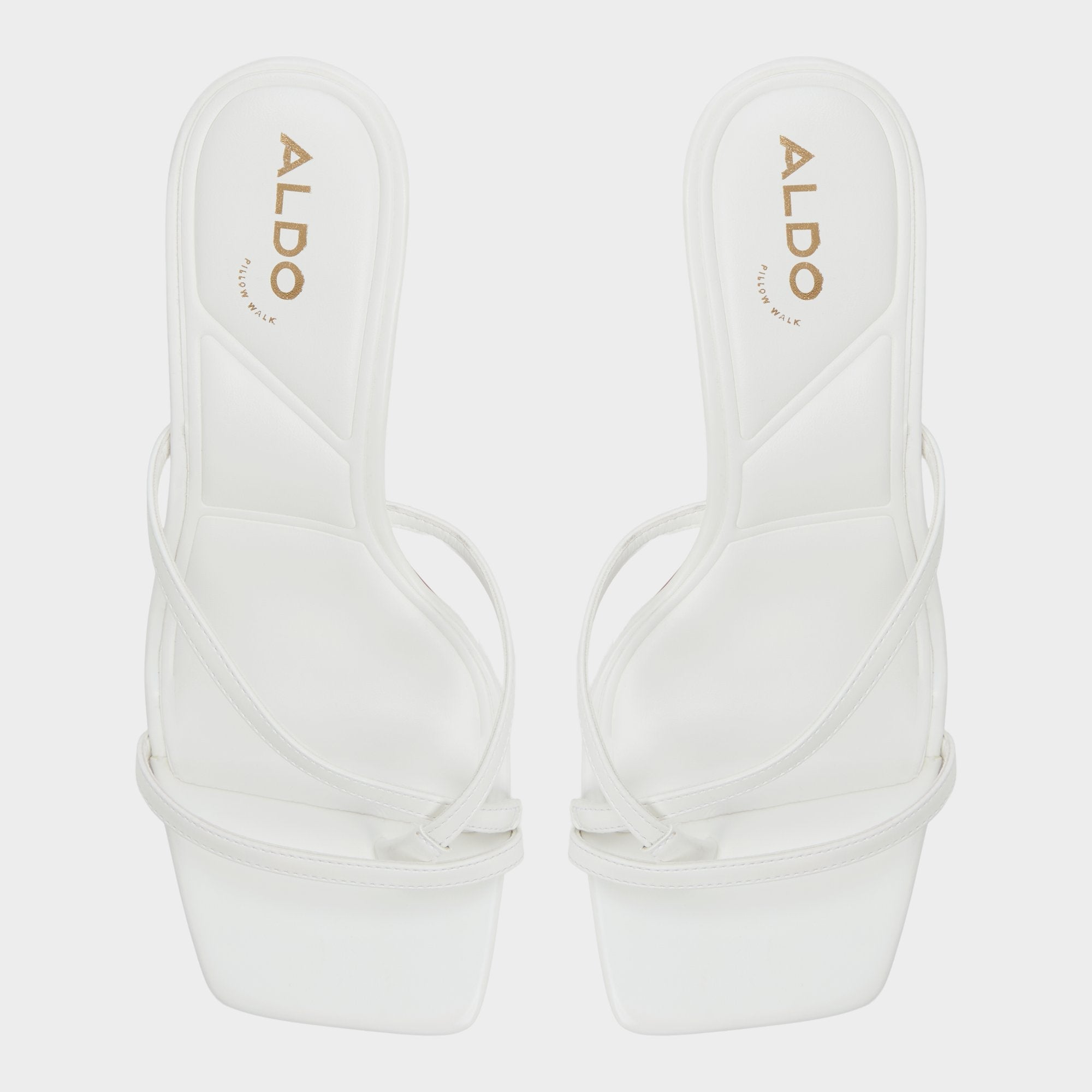 Aldo Calypsa White Women's Heeled mules - Strappy heeled sandal, Block heel