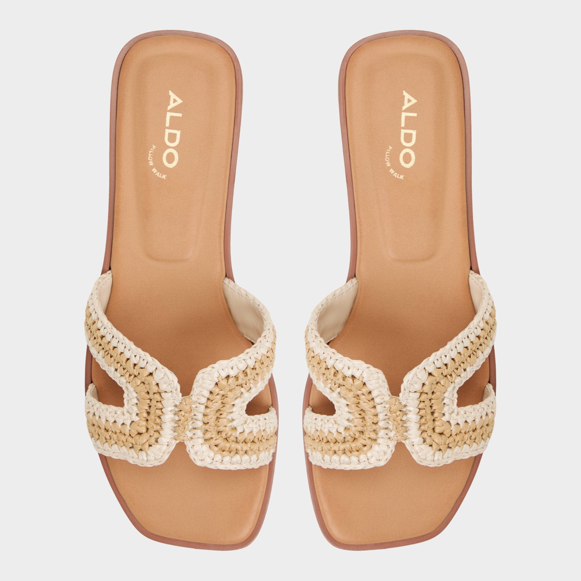 Aldo Itsandal Beige Women's Flats - Slide sandal