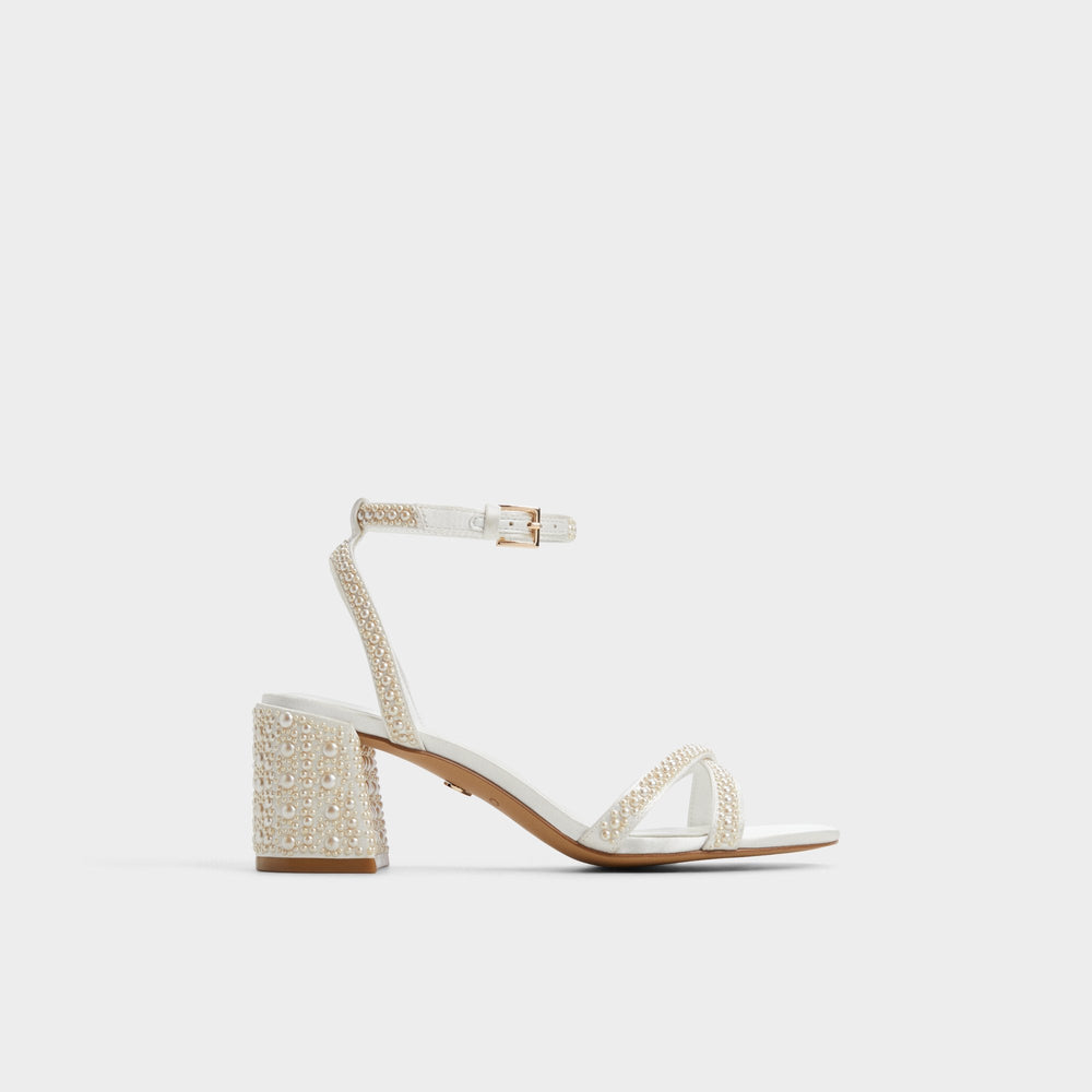 Aldo Bouclettie Other White Women's Block heels - Strappy heeled sandal, Block heel