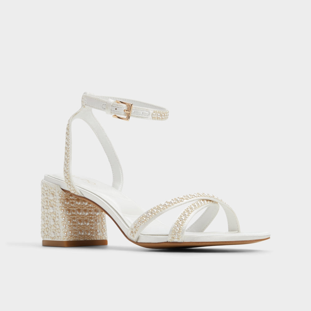 Aldo Bouclettie Other White Women's Block heels - Strappy heeled sandal, Block heel