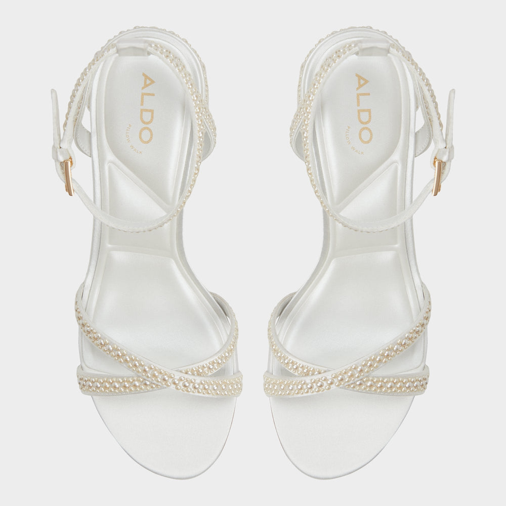 Aldo Bouclettie Other White Women's Block heels - Strappy heeled sandal, Block heel
