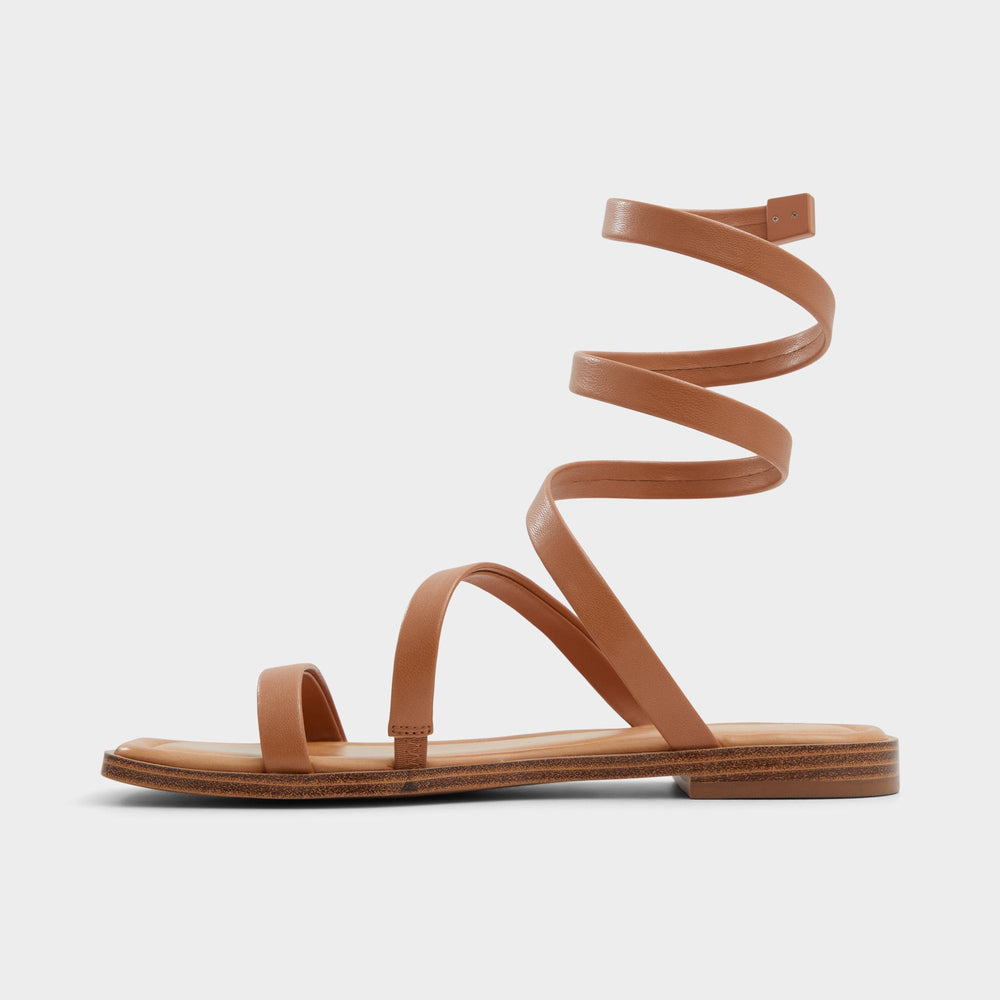 Aldo Spinella in Medium Brown - Strappy flat sandal