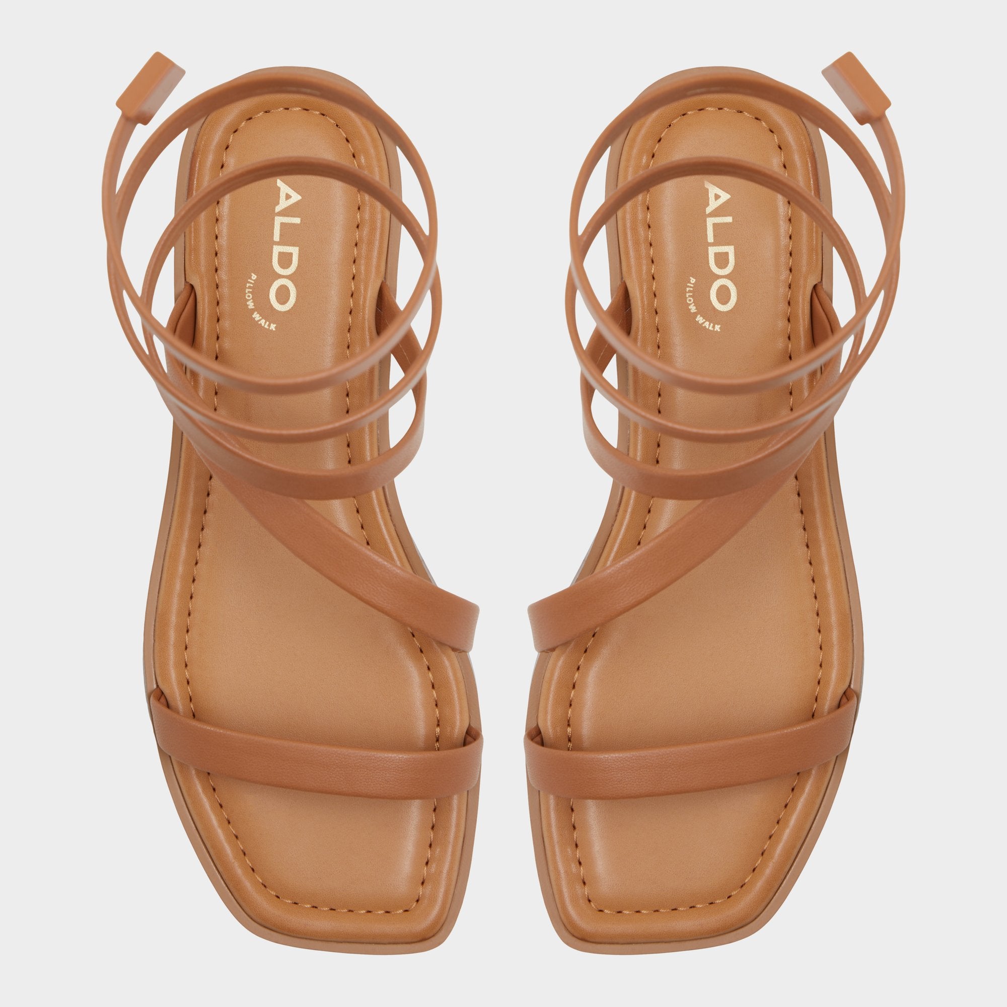 Aldo Spinella in Medium Brown - Strappy flat sandal