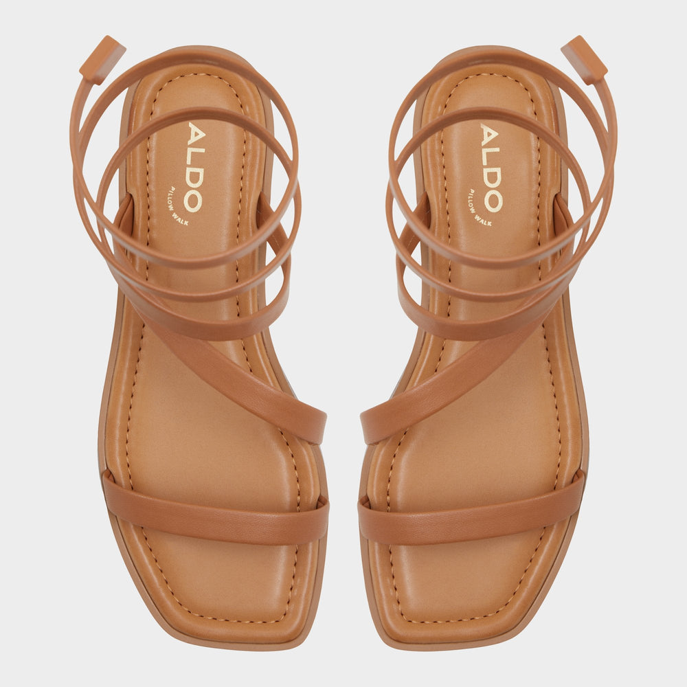 Aldo Spinella in Medium Brown - Strappy flat sandal