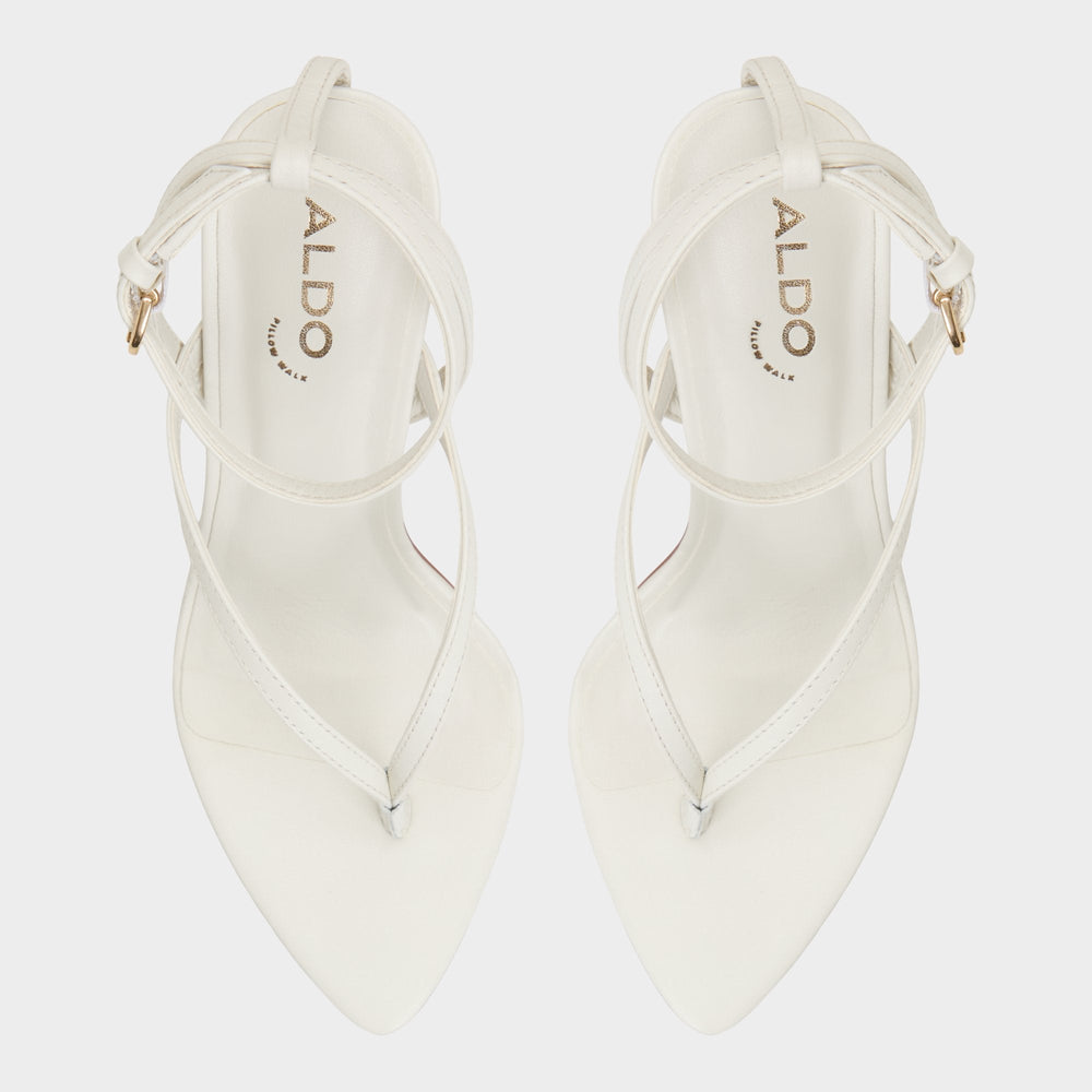 Aldo Abyfindley White/Bone Women's Strappy sandals - Heeled flip flop