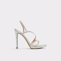 Aldo Resurge in Silver - Strappy stiletto sandal, Stiletto heel