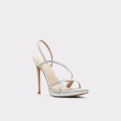 Aldo Resurge in Silver - Strappy stiletto sandal, Stiletto heel