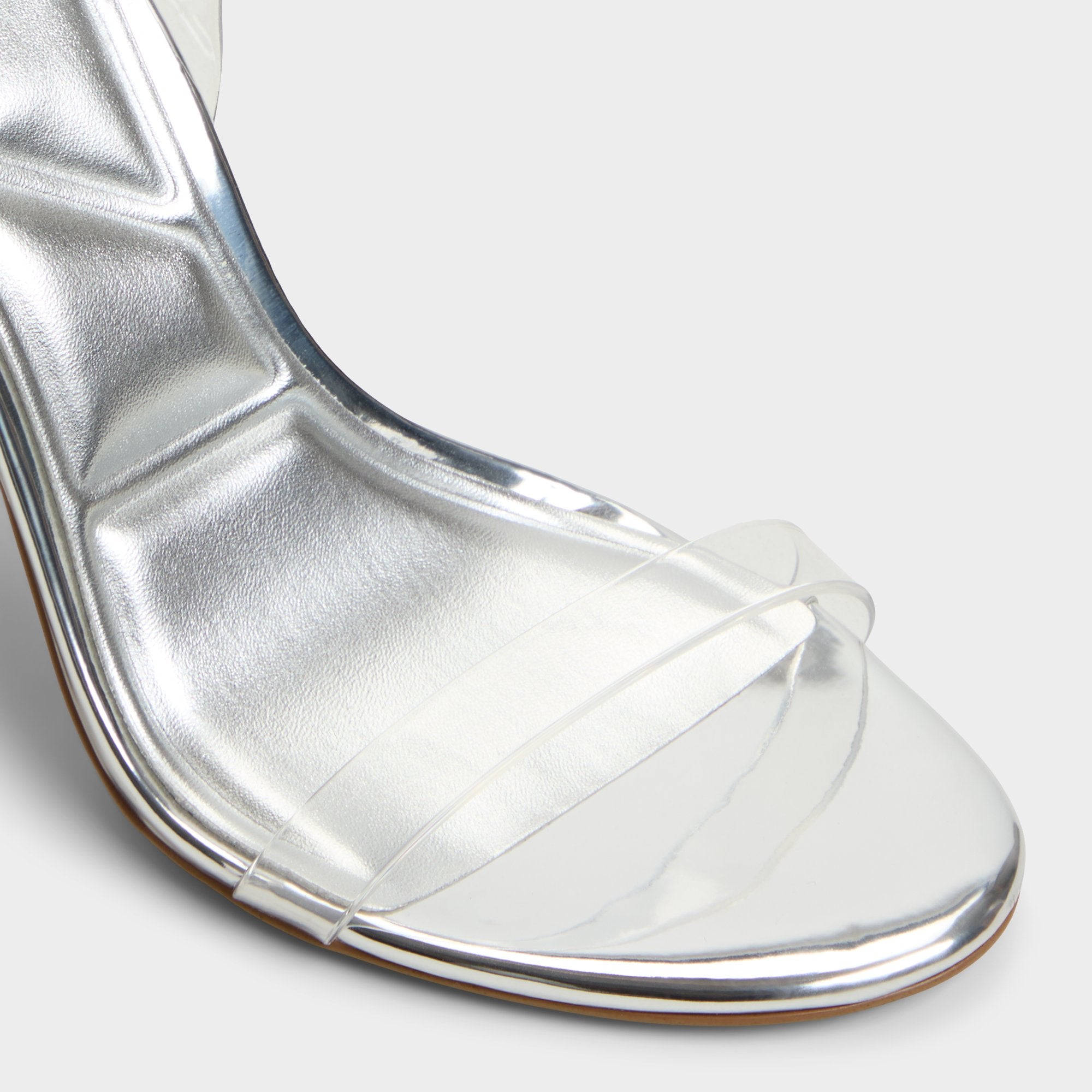 Aldo Quinilynn Silver Women's Iridescent metallics - Strappy heeled sandal, Stiletto heel