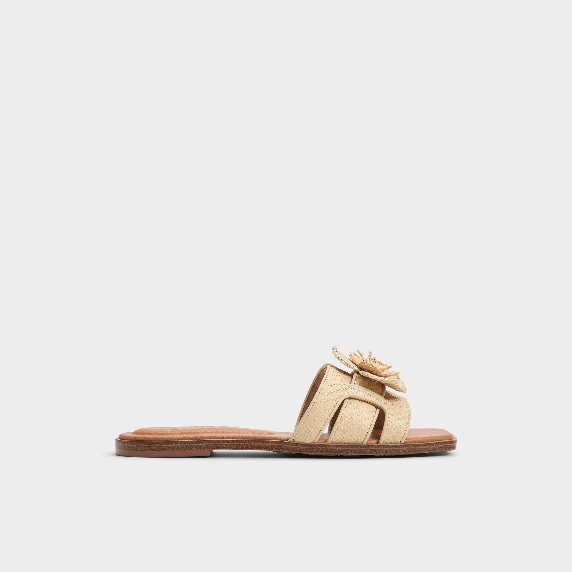 Aldo Seaflower Light Beige Women's Flats - Slide sandal