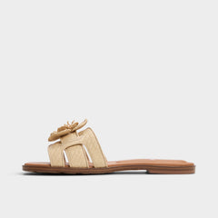 Aldo Seaflower Light Beige Women's Flats - Slide sandal