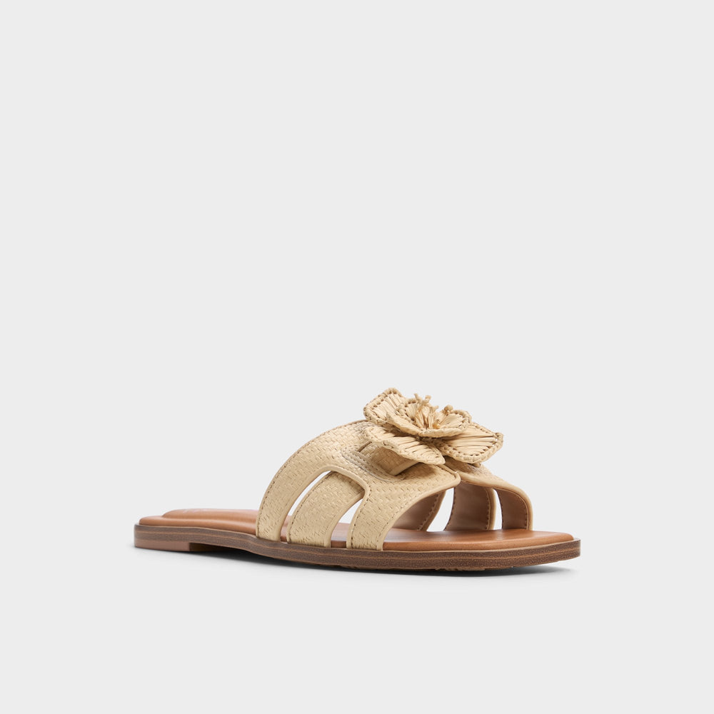 Aldo Seaflower Light Beige Women's Flats - Slide sandal