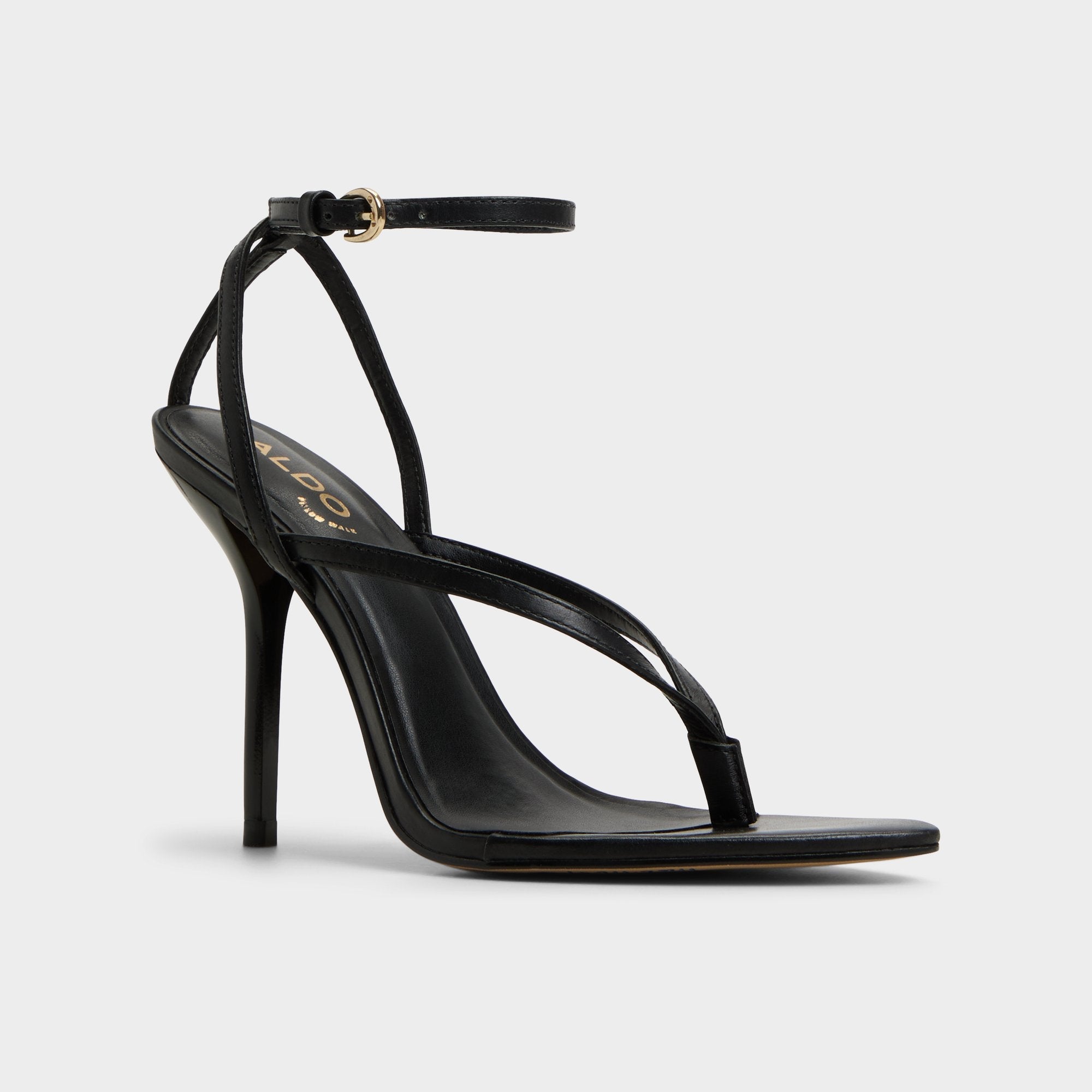Aldo Abyfindley Black Women's Strappy sandals - Heeled flip flop, Stiletto heel