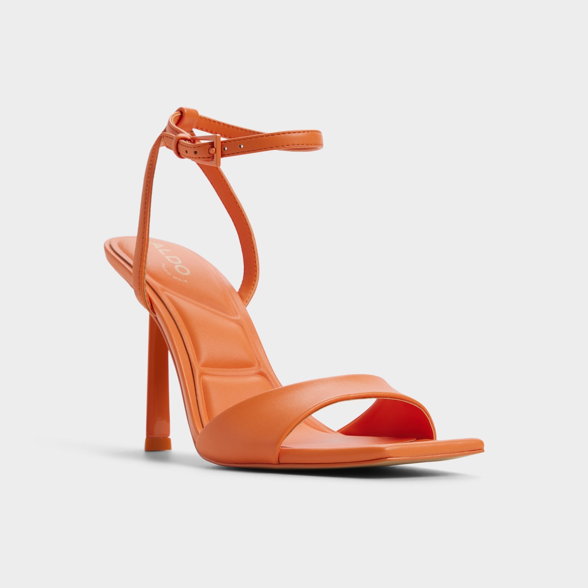 Aldo Illustrious Medium Orange Women's Strappy Heels - Strappy heeled sandal, Stiletto heel