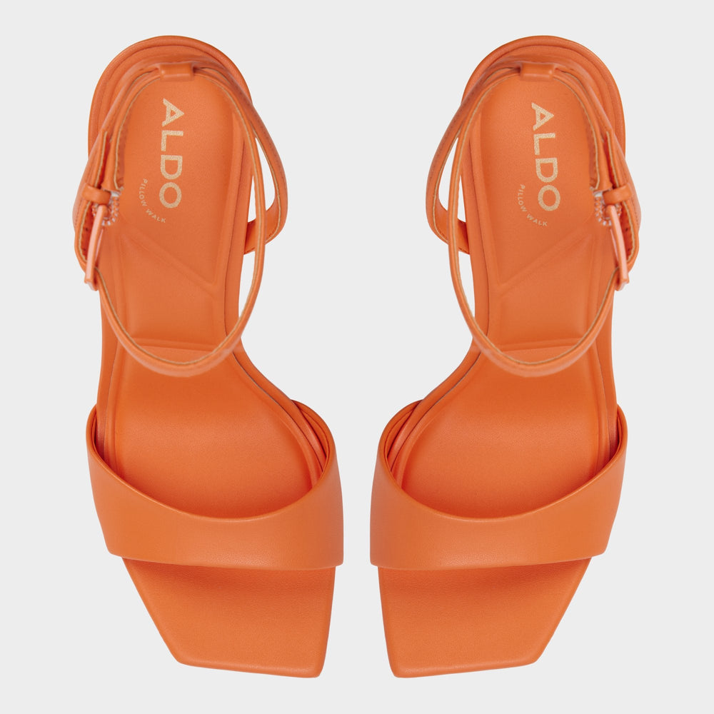 Aldo Illustrious Medium Orange Women's Strappy Heels - Strappy heeled sandal, Stiletto heel