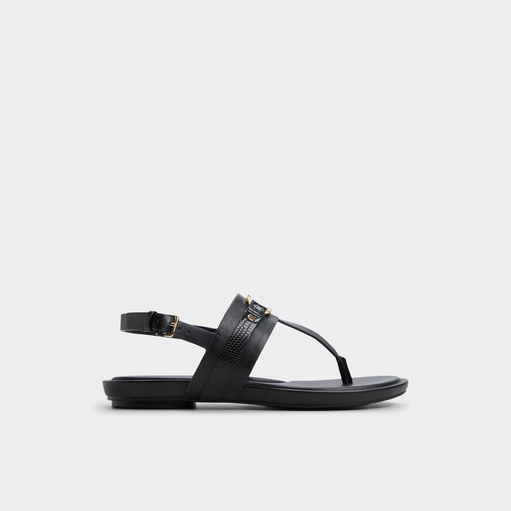 Aldo Taylen Black Women's Footbed sandals - T-strap sandal