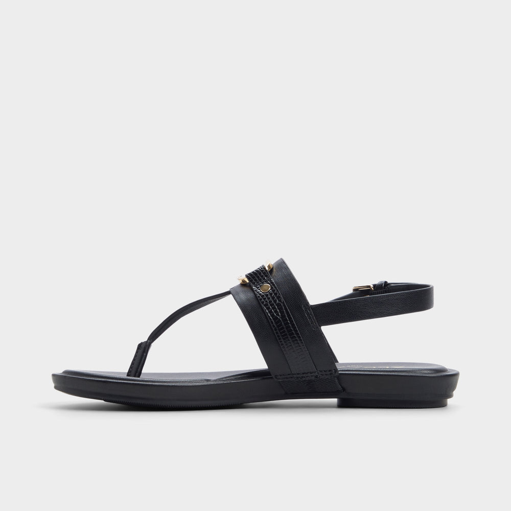 Aldo Taylen Black Women's Footbed sandals - T-strap sandal