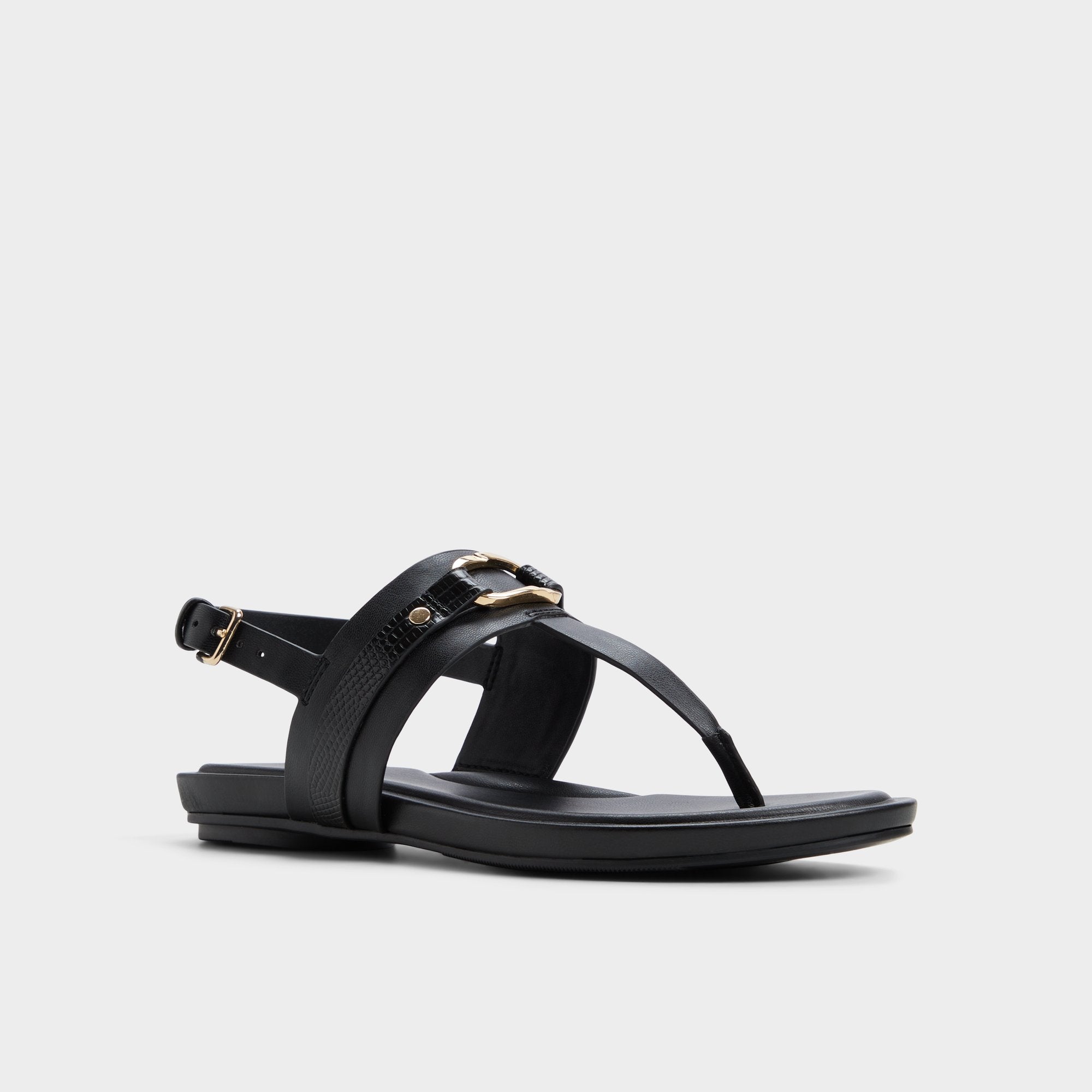 Aldo Taylen Black Women's Footbed sandals - T-strap sandal