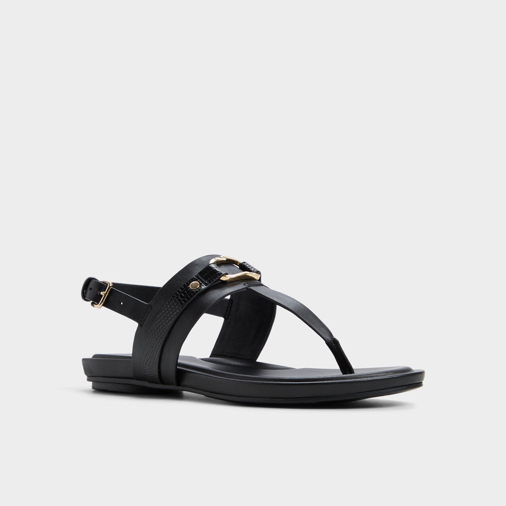 Aldo Taylen Black Women's Footbed sandals - T-strap sandal