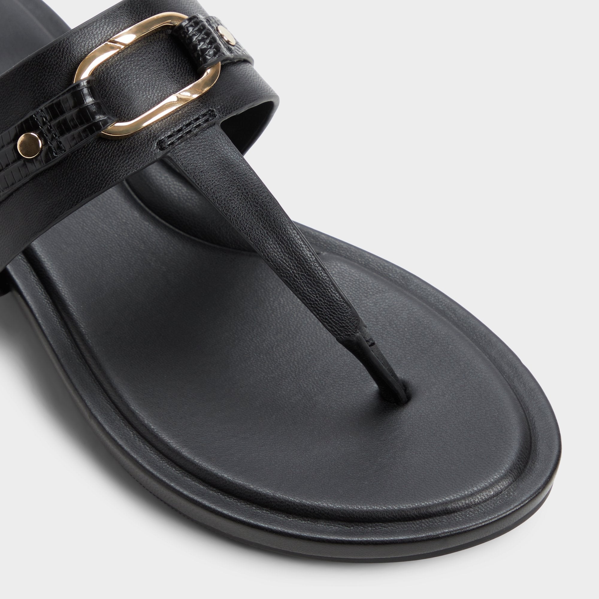Aldo Taylen Black Women's Footbed sandals - T-strap sandal