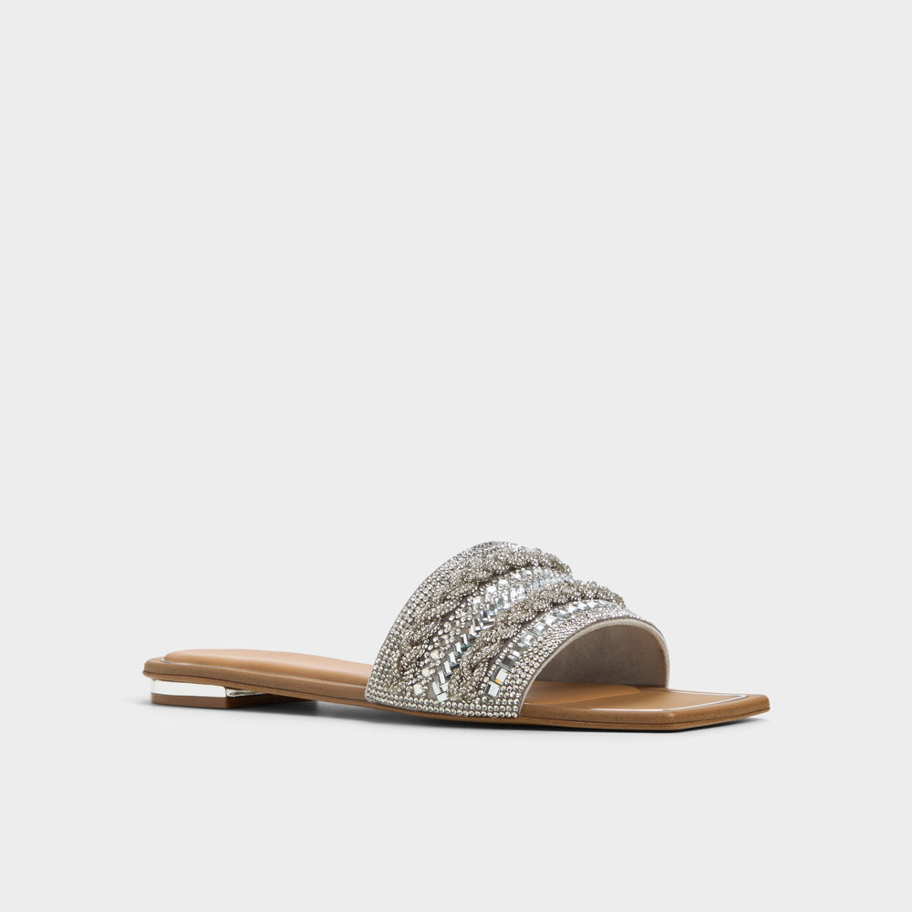 Aldo Navalia Silver Women's Flats - Slide sandal