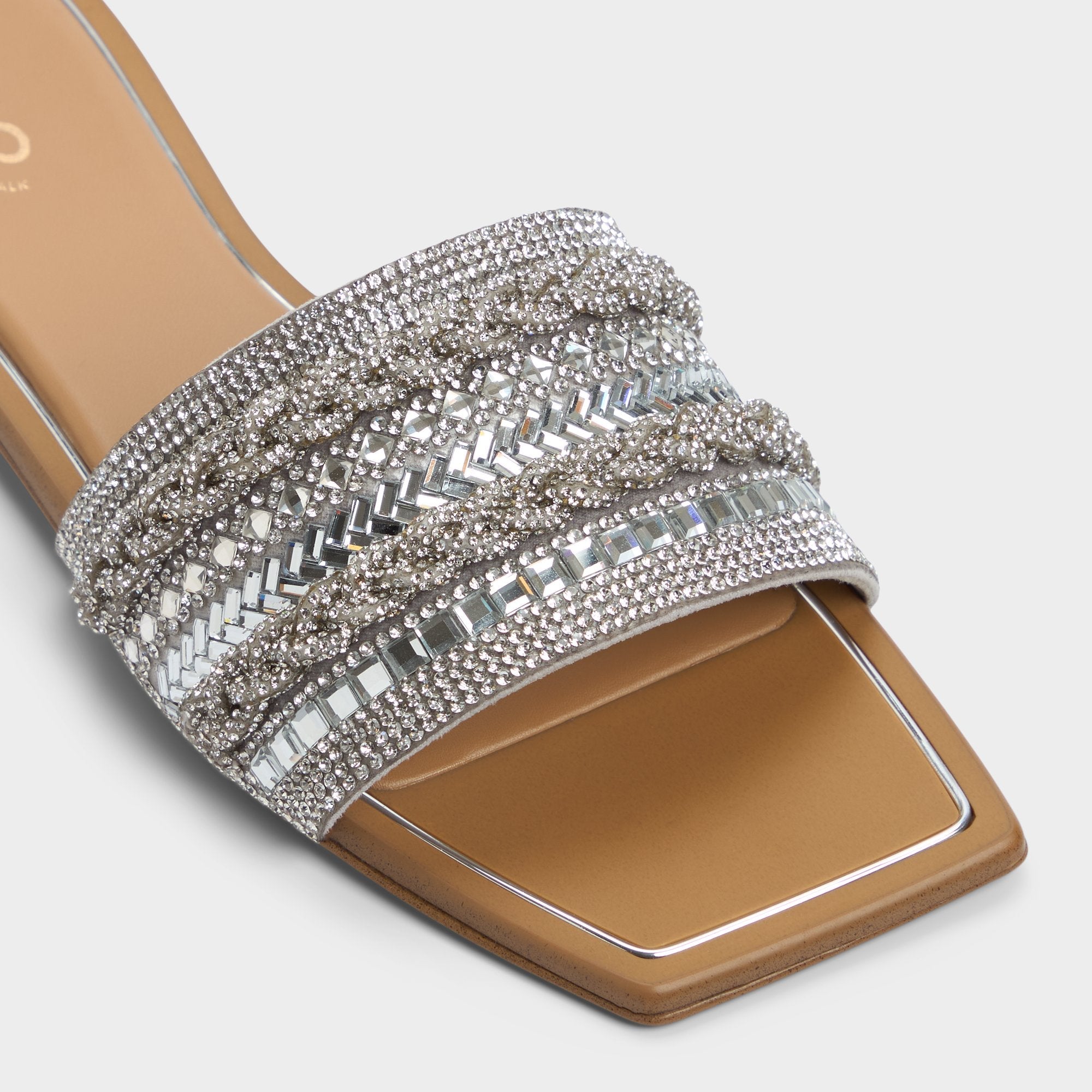 Aldo Navalia Silver Women's Flats - Slide sandal