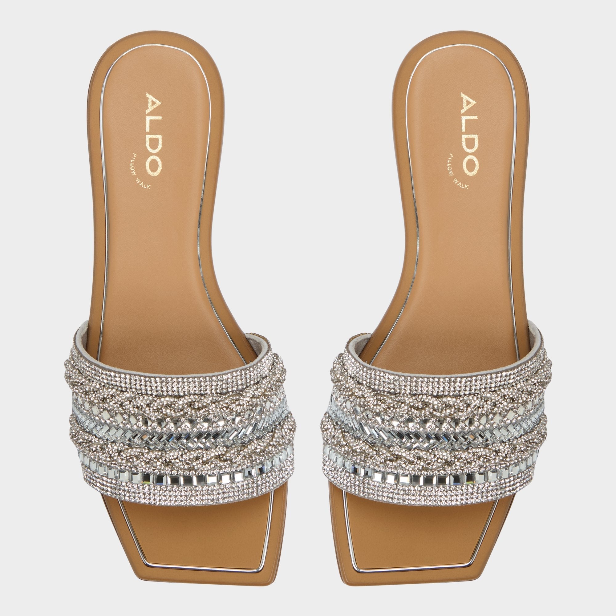 Aldo Navalia Silver Women's Flats - Slide sandal