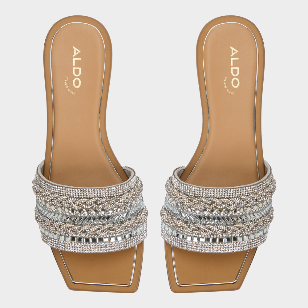 Aldo Navalia Silver Women's Flats - Slide sandal