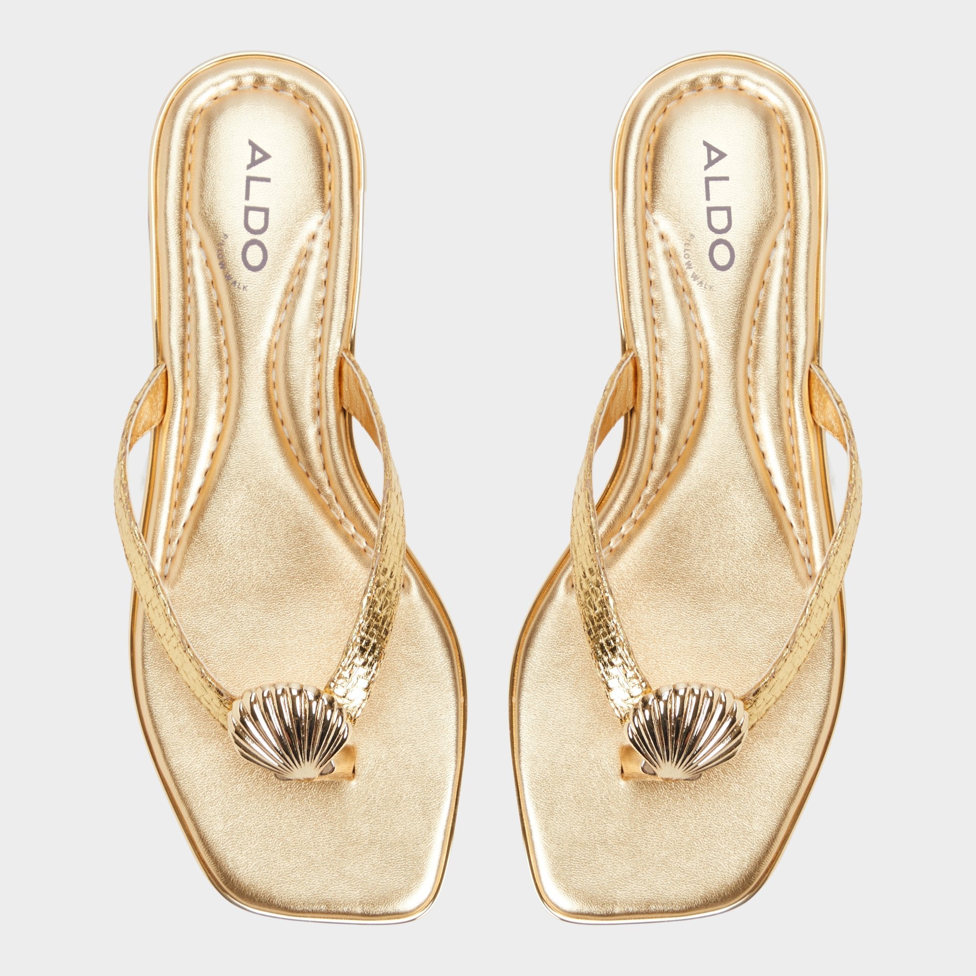 Aldo Conchiglia Gold Women's Flats - Flip flop