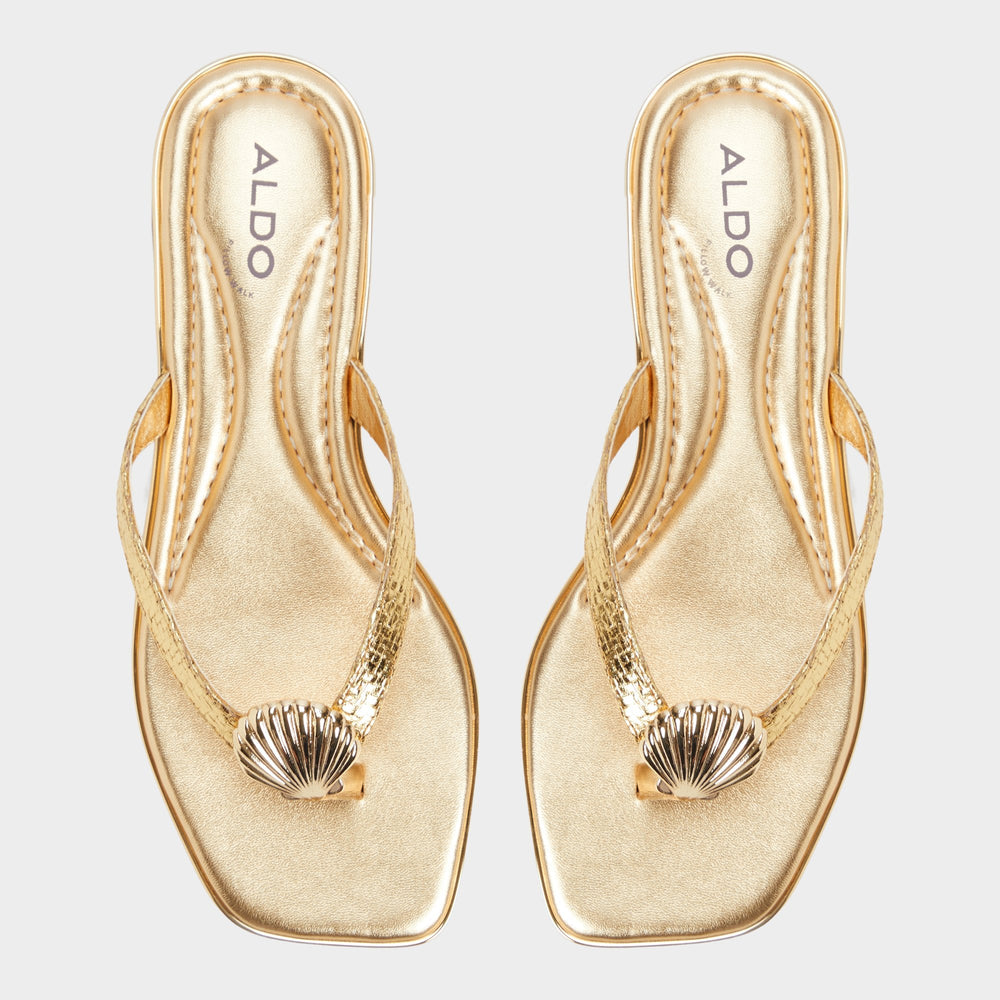 Aldo Conchiglia Gold Women's Flats - Flip flop