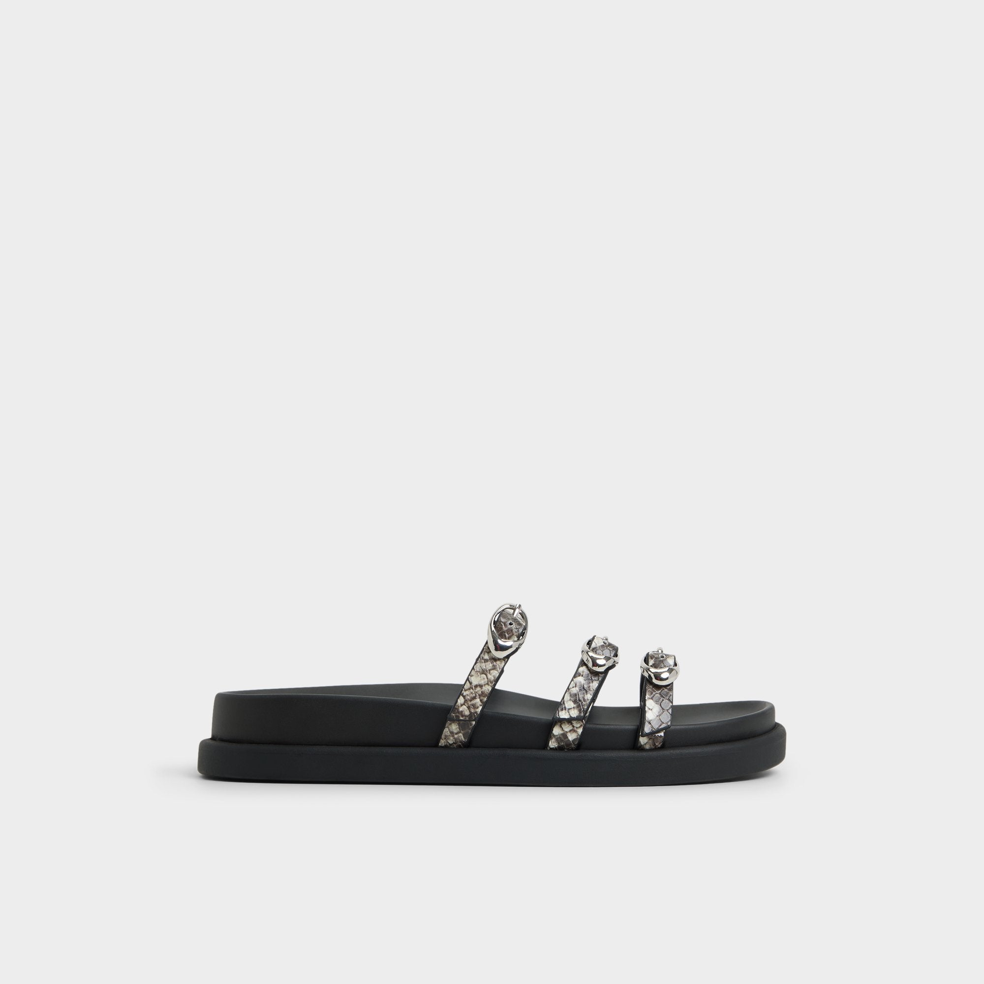 Aldo Zephyra White/Black Women's Footbed sandals - Footbed sandal
