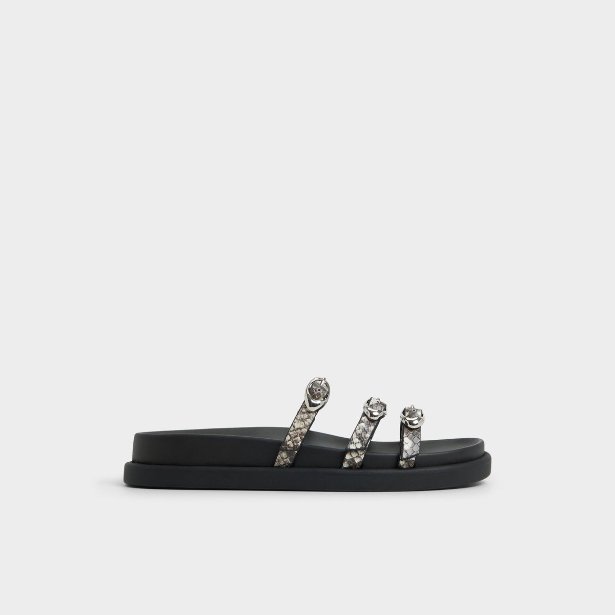 Aldo Zephyra White/Black Women's Footbed sandals - Footbed sandal