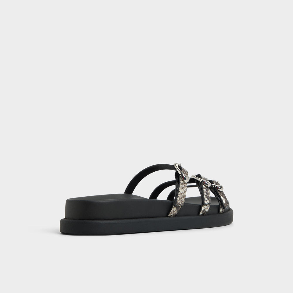 Aldo Zephyra White/Black Women's Footbed sandals - Footbed sandal