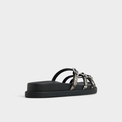 Aldo Zephyra White/Black Women's Footbed sandals - Footbed sandal