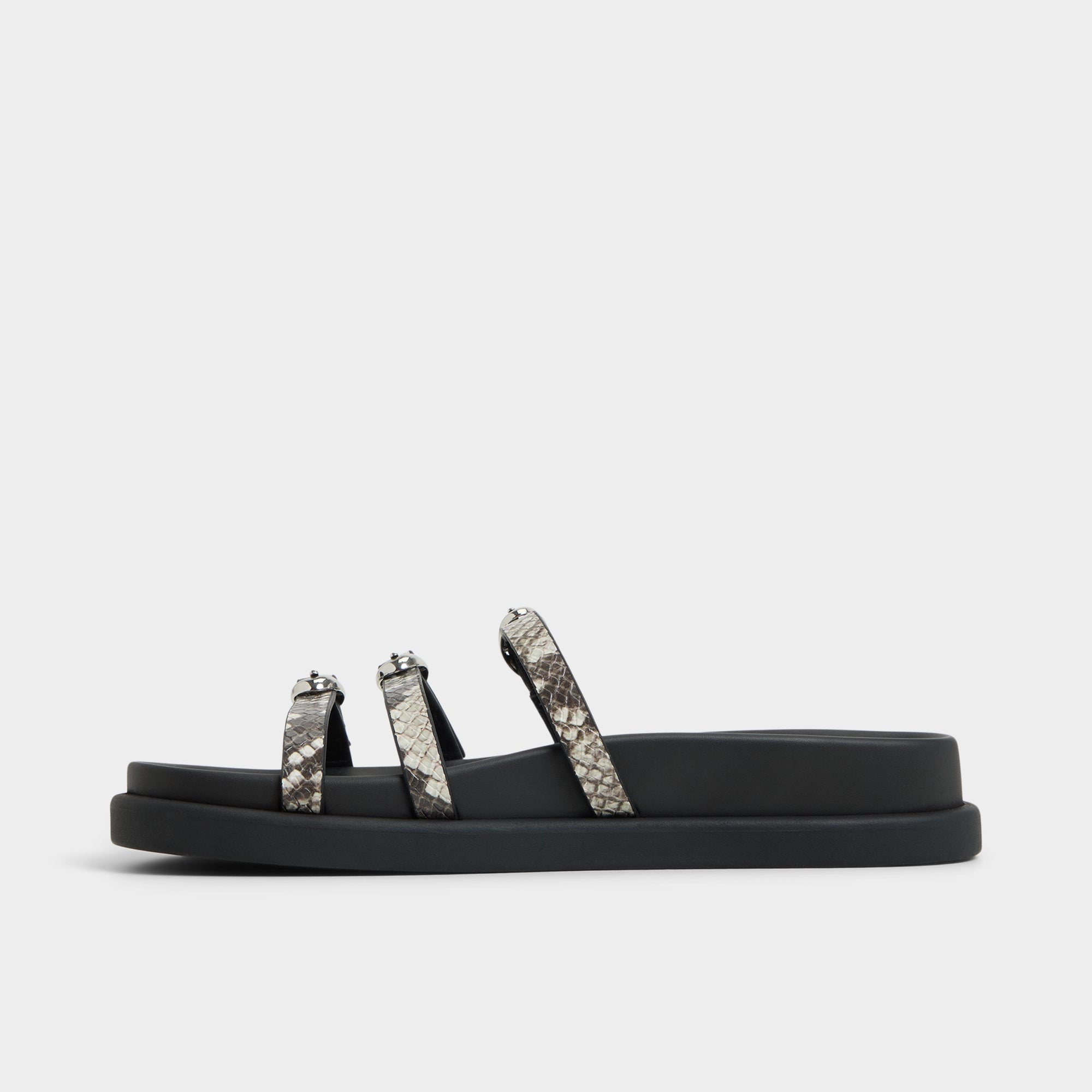 Aldo Zephyra White/Black Women's Footbed sandals - Footbed sandal