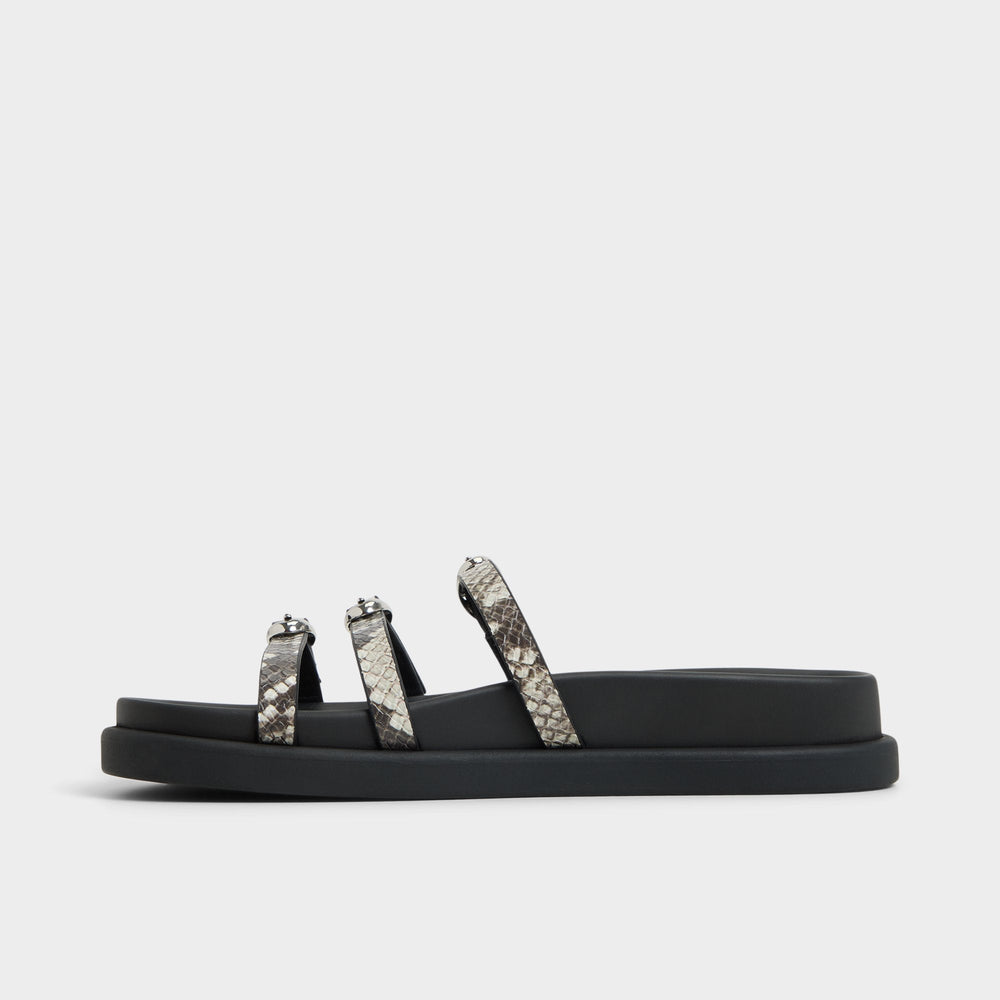 Aldo Zephyra White/Black Women's Footbed sandals - Footbed sandal