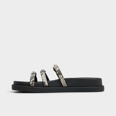 Aldo Zephyra White/Black Women's Footbed sandals - Footbed sandal