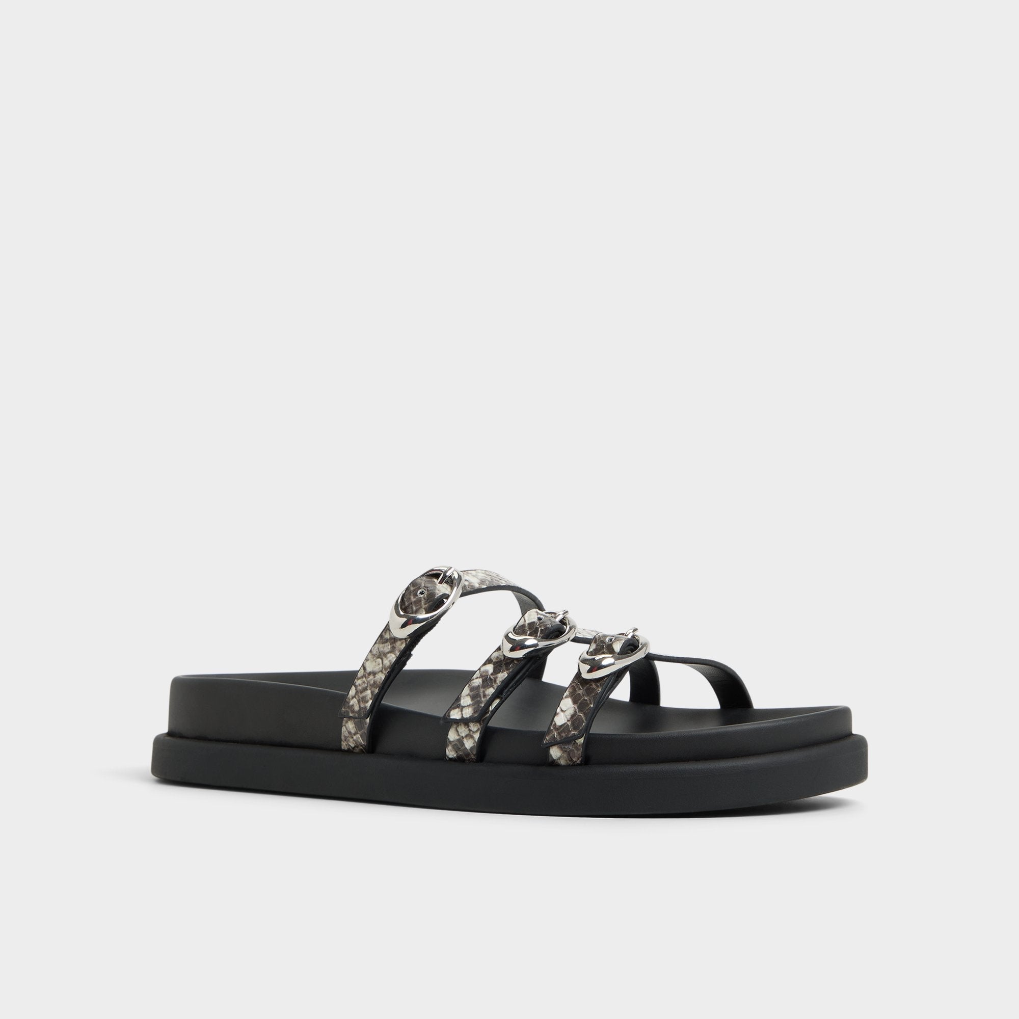Aldo Zephyra White/Black Women's Footbed sandals - Footbed sandal