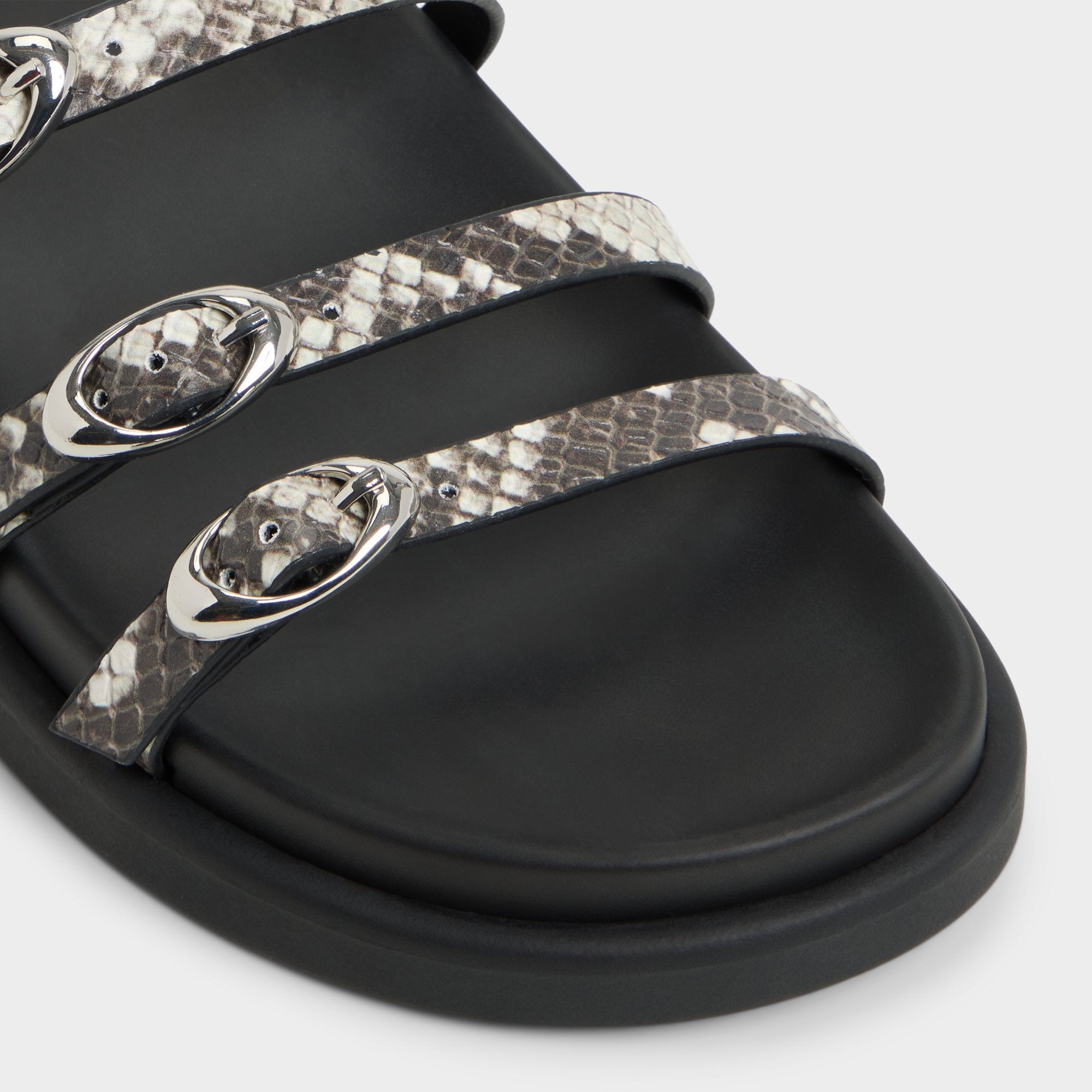 Aldo Zephyra White/Black Women's Footbed sandals - Footbed sandal
