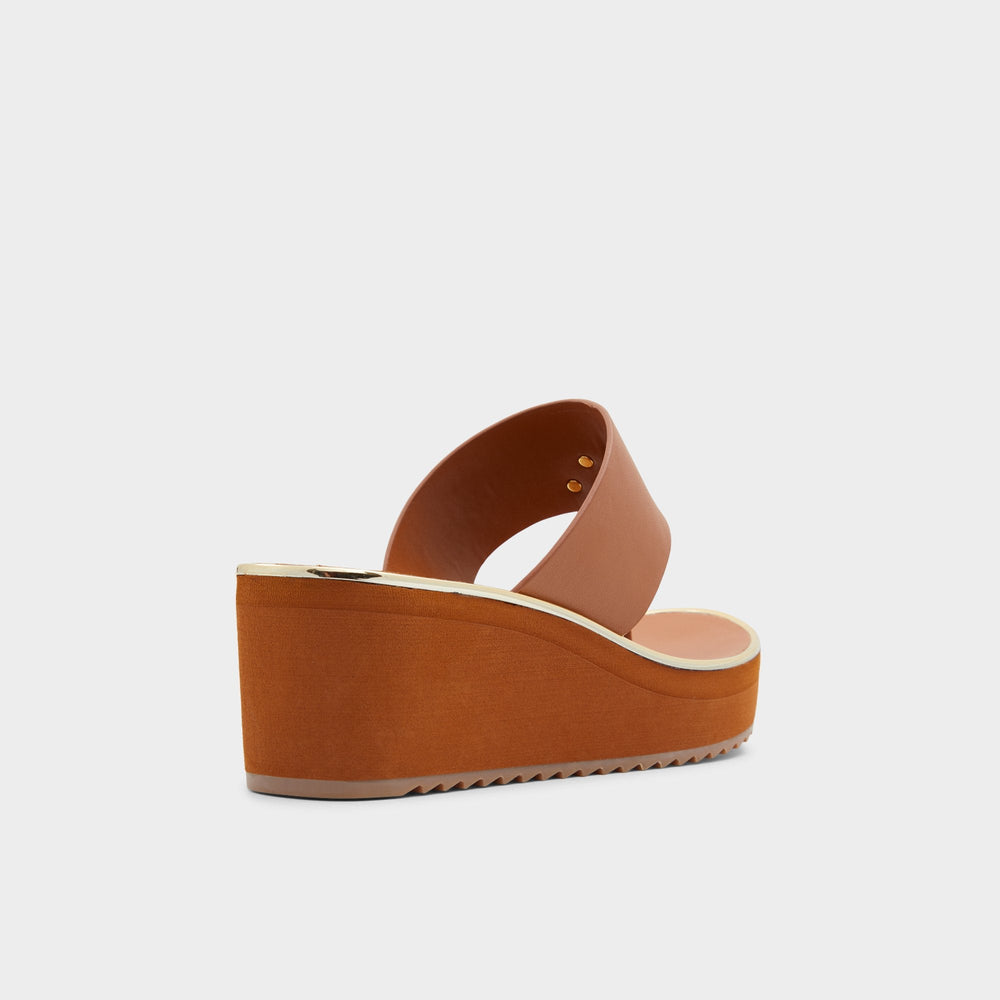 Aldo Maesllan Medium Brown Women's Wedges - Wedge sandal, Wedge heel