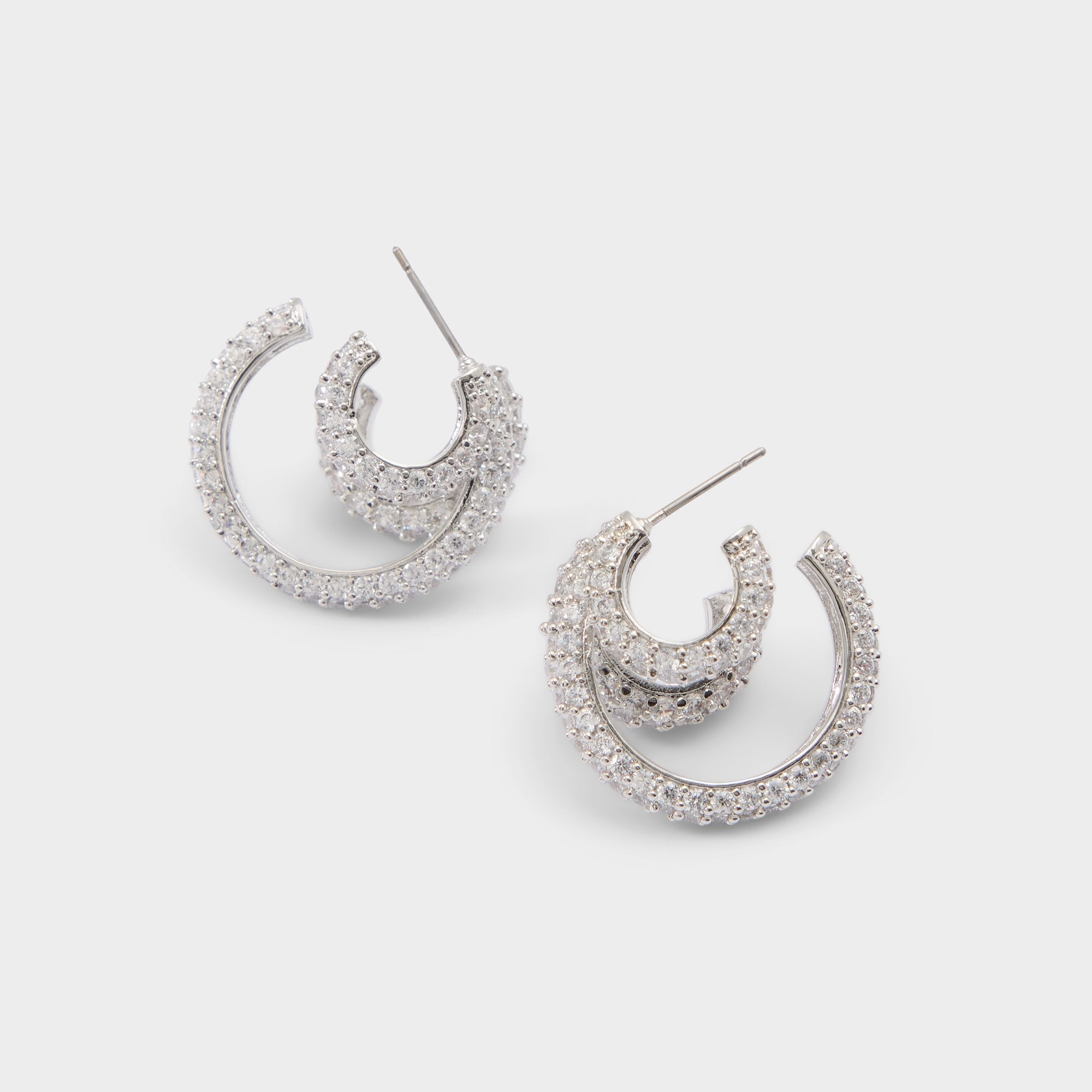 Aldo Glitzys in Silver Clear Multi - Hoop earrings