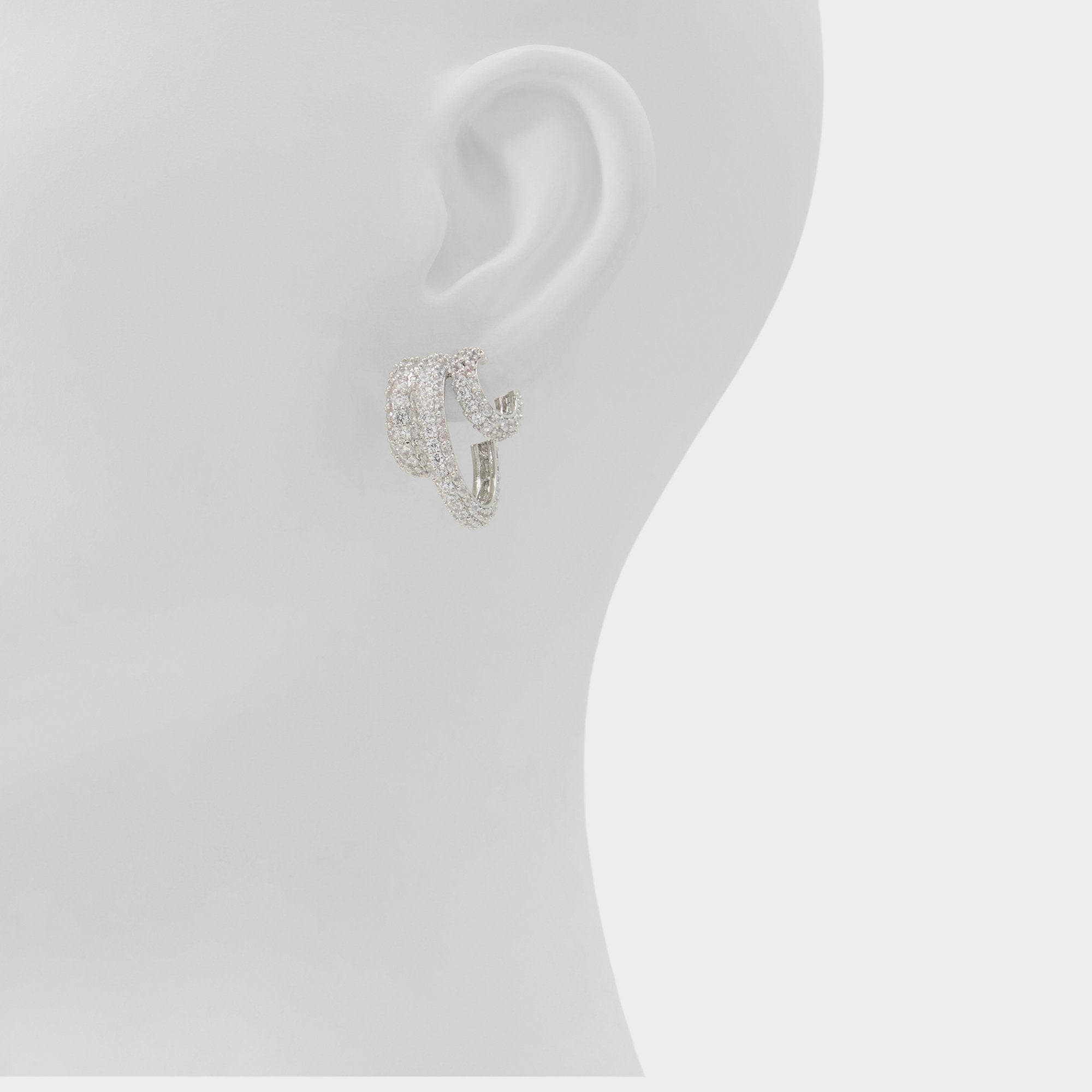 Aldo Glitzys in Silver Clear Multi - Hoop earrings