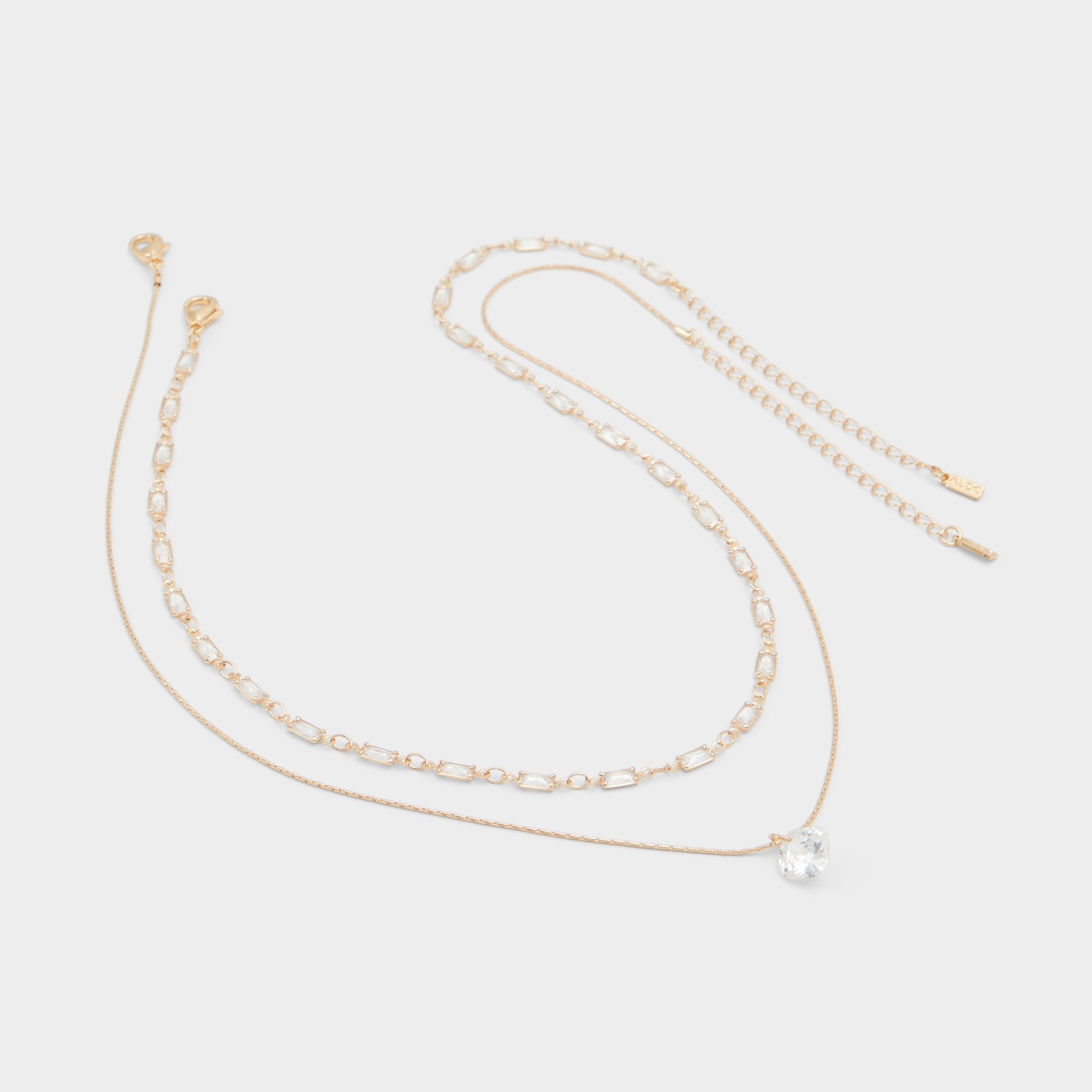 Aldo Flein Gold/Clear Multi Women's Necklaces - Layered necklace